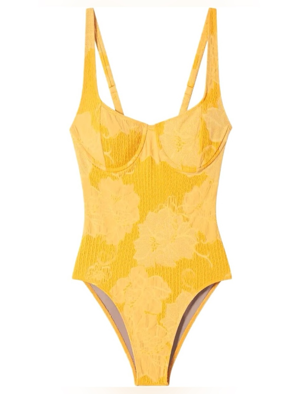 Seea Swimsuit Ginger One Piece bathing suit textured floral underwire support - Picture 3 of 9